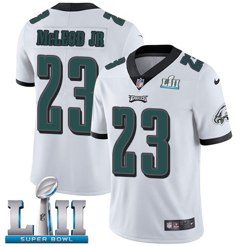 Nike Eagles #23 Rodney McLeod Jr White Super Bowl LII Youth Stitched NFL Vapor Untouchable Limited Jersey